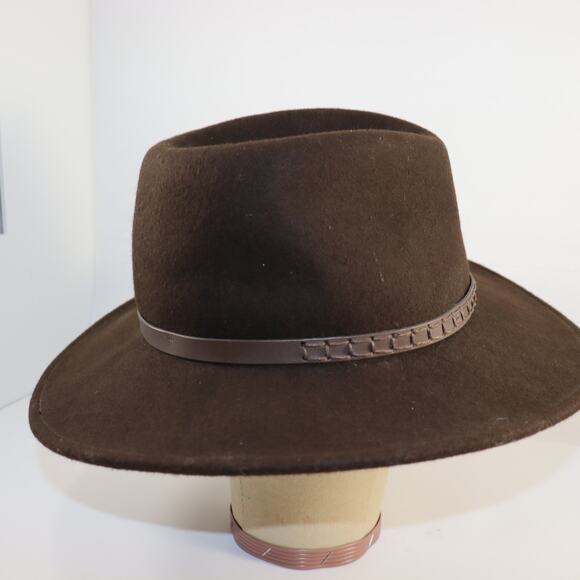 Stetson Crushable Wool Fedora Hat Brown Water Repellent Made in USA - Picture 4 of 5